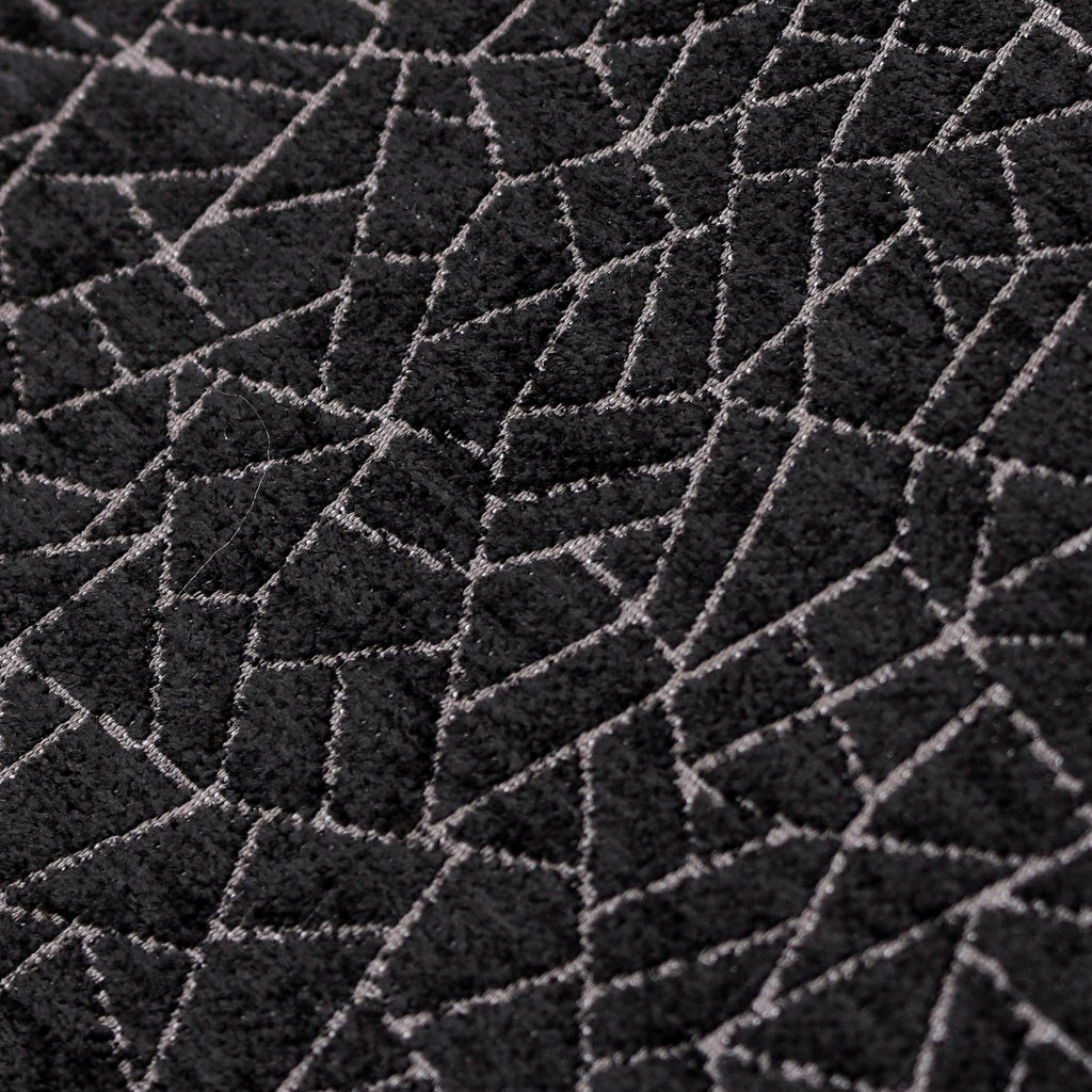 Black Web Jacquard Velvet Fabric By The Metre