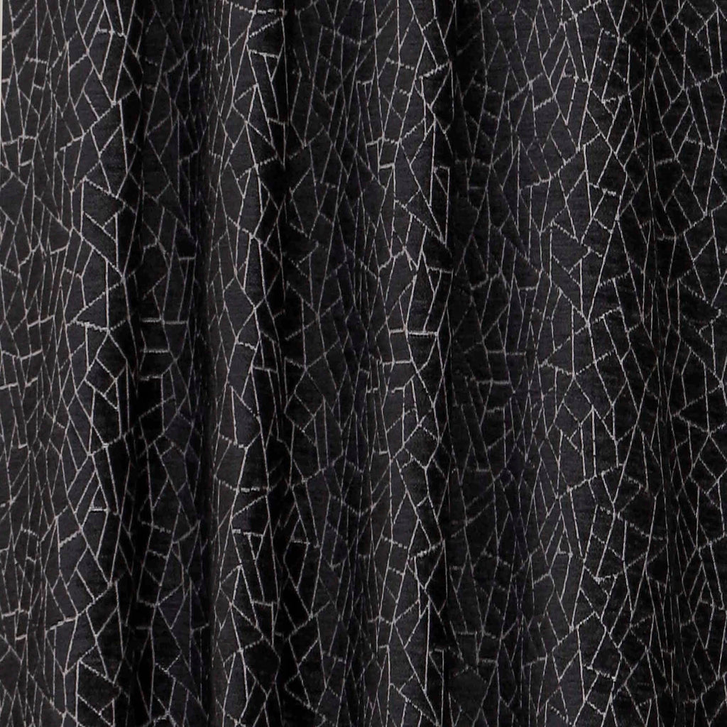 Black Web Jacquard Velvet Fabric By The Metre