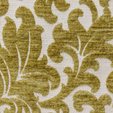 Chartreuse Flowers Jacquard Velvet Fabric By The Metre