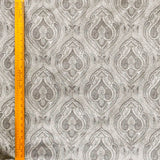Grey And Cream Jacquard Velvet Fabric By The Metre