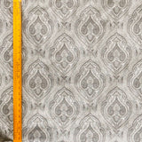 Grey N Cream Paisley Damask Jacquard Weave Curtain Panels