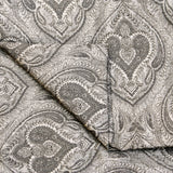 Grey And Cream Jacquard Velvet Fabric By The Metre