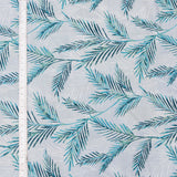 Turquoise Blue Shrubs Cotton Fabric By The Metre
