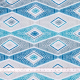 Blue Egyptian Printed Cotton Geometric Curtain Panels