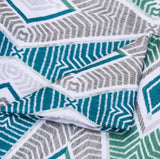 Green Egyptian Pattern Print Cotton Geometric Curtain Panels