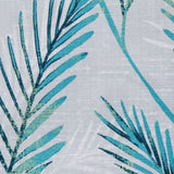 Turquoise Blue Shrubs Printed Cotton Curtain Panels