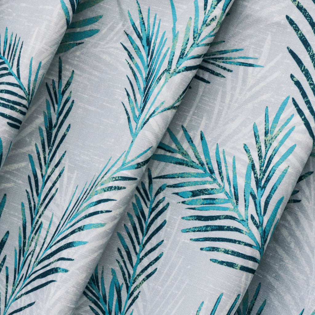 Turquoise Blue Shrubs Cotton Fabric By The Metre