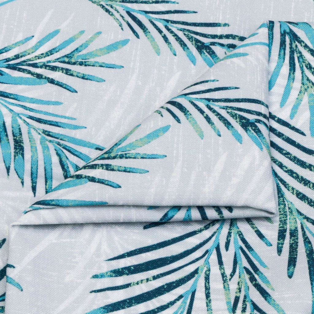Turquoise Blue Shrubs Cotton Fabric By The Metre