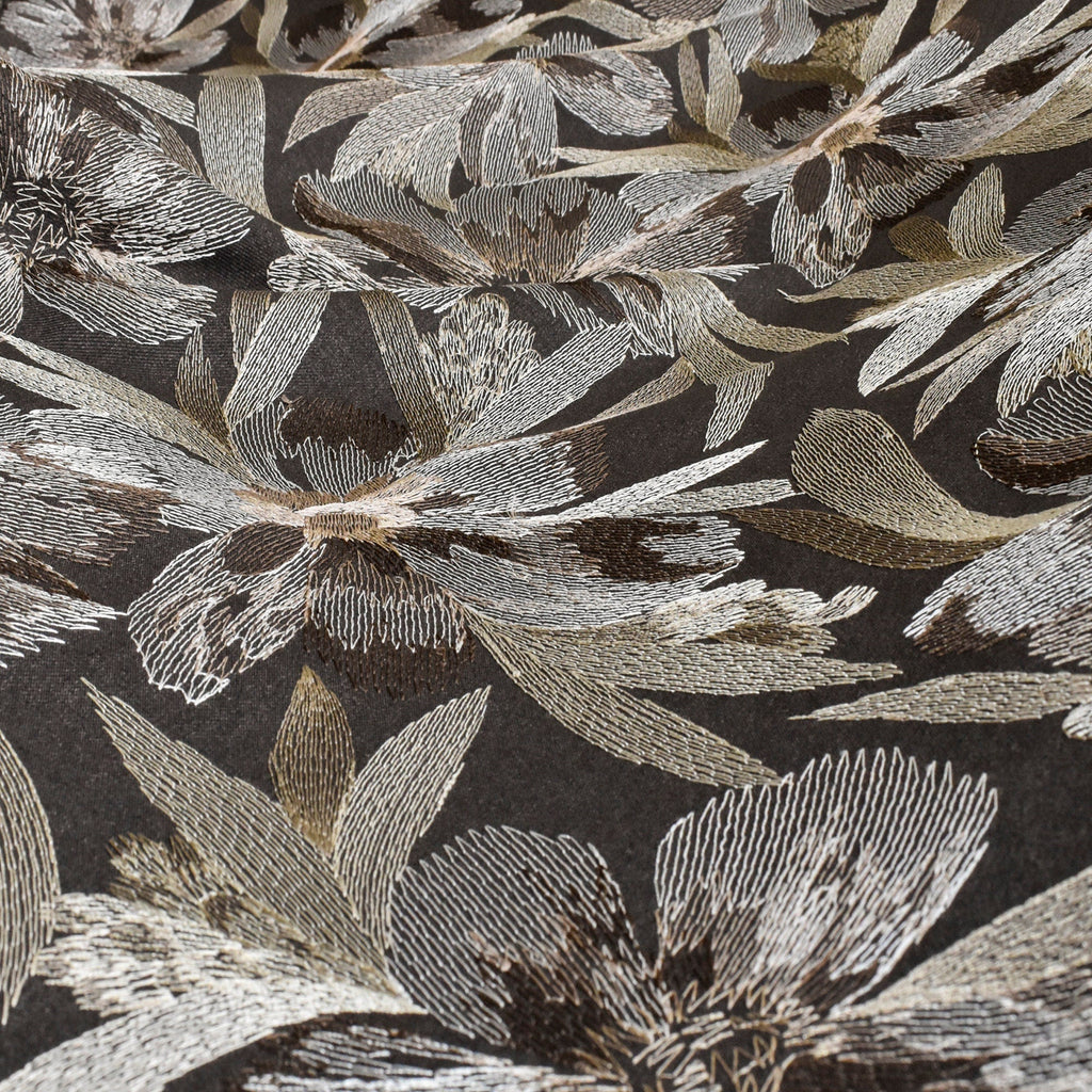 Brown Flower Woo Fabric By The Metre