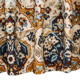 Cream Traditional Damask Printed Cotton Curtain Panels