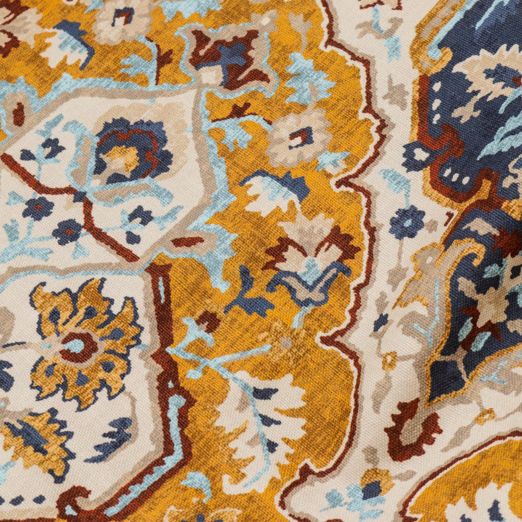 Cream Traditional Damask Printed Cotton Curtain Panels