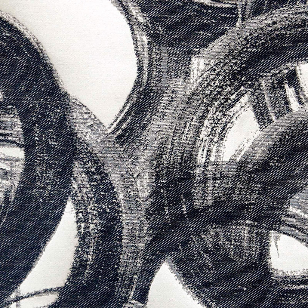 Black Midnight Circles Jacquard Weave Curtain Panels