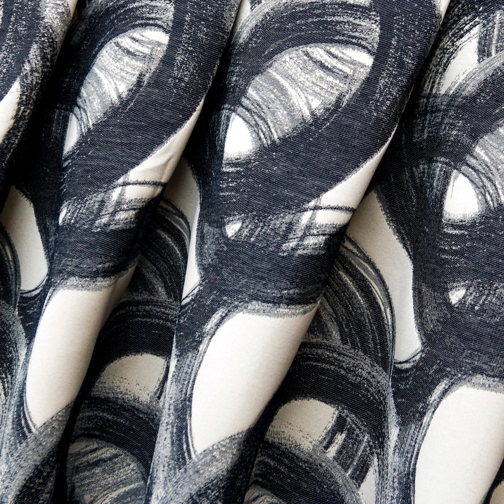 Midnight Circles Jacquard Velvet Fabric By The Metre