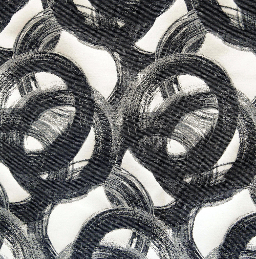 Midnight Circles Jacquard Velvet Fabric By The Metre