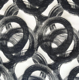 Black Midnight Circles Jacquard Weave Curtain Panels