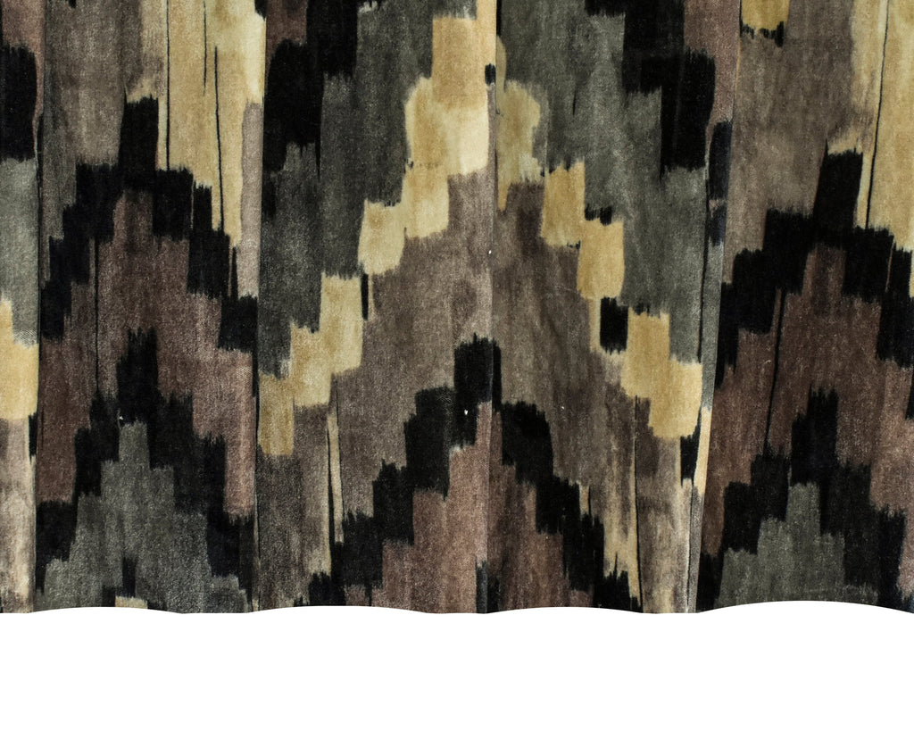 Beige And Brown Velvet Fabric By The Metre