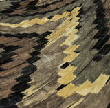 Beige, Brown Chevron Digital Printed Velvet Curtain Panels