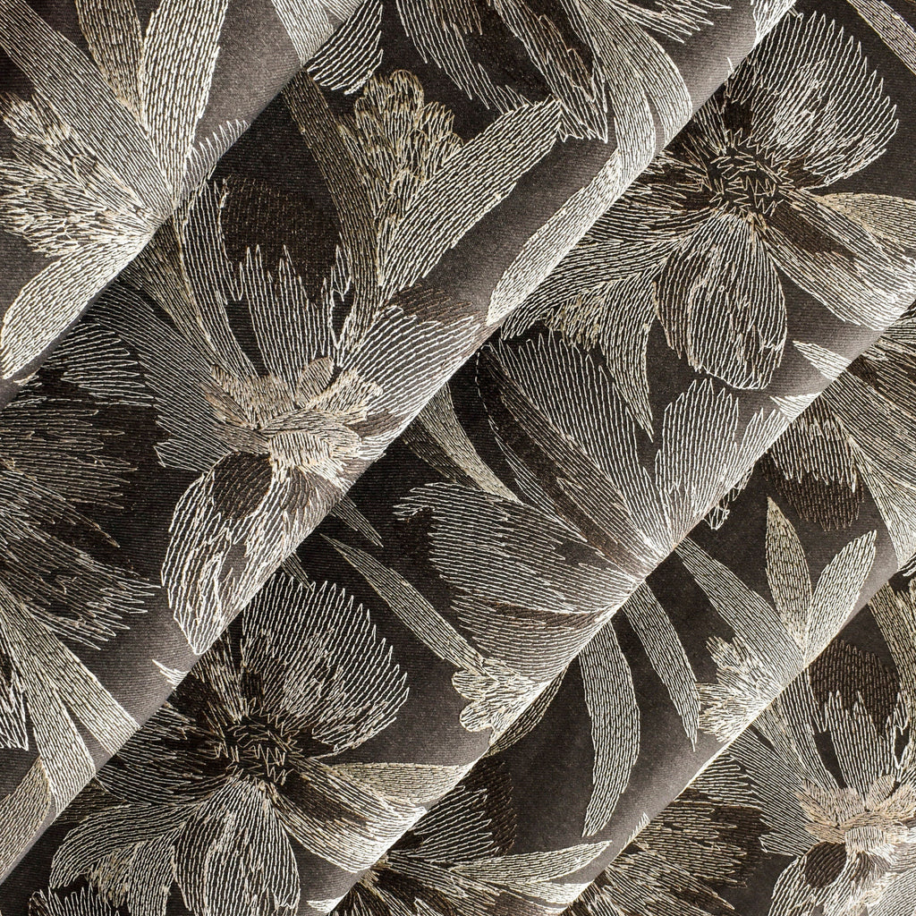 Brown Flower Woo Fabric By The Metre
