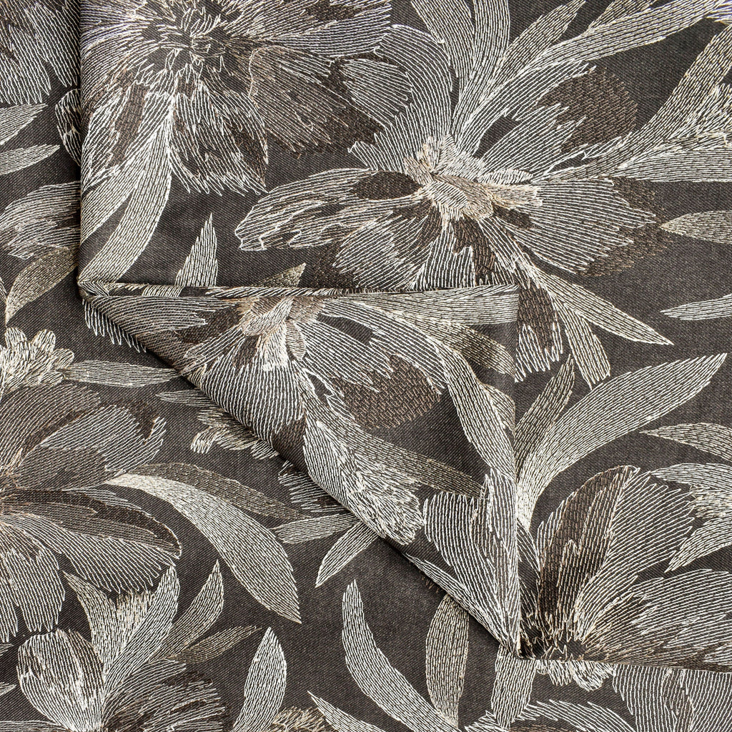 Brown Flower Woo Fabric By The Metre