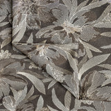 Brown Flower Embroidery Wool Embroidered Curtain Panels