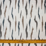 Off White Artistic Sheer Embroidery Linen Look Curtain Panel