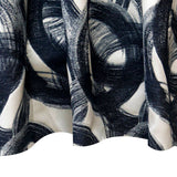 Black Midnight Circles Jacquard Weave Curtain Panels