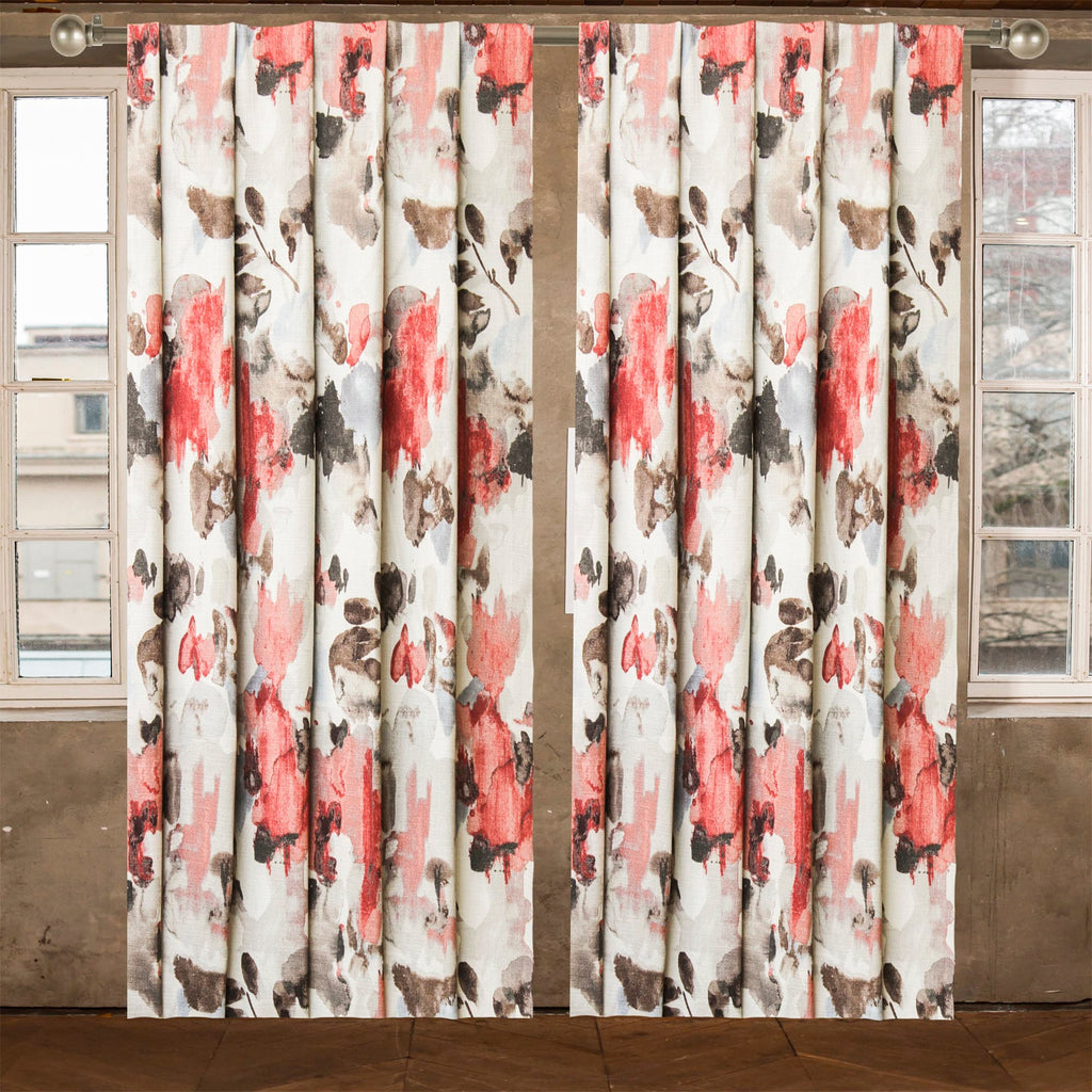 Flower Garden Digital Printed Cotton Linen Curtain Panels