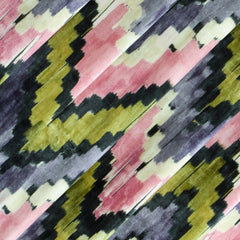 Pink And Green Velvet Fabric By The Metre