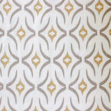 Geometric Mustard Sheer Embroidery Linen Look Curtain Panels