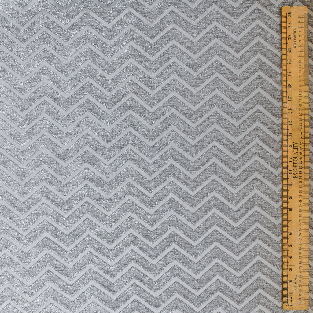 Silver Chevron Jacquard Velvet Curtain Panels