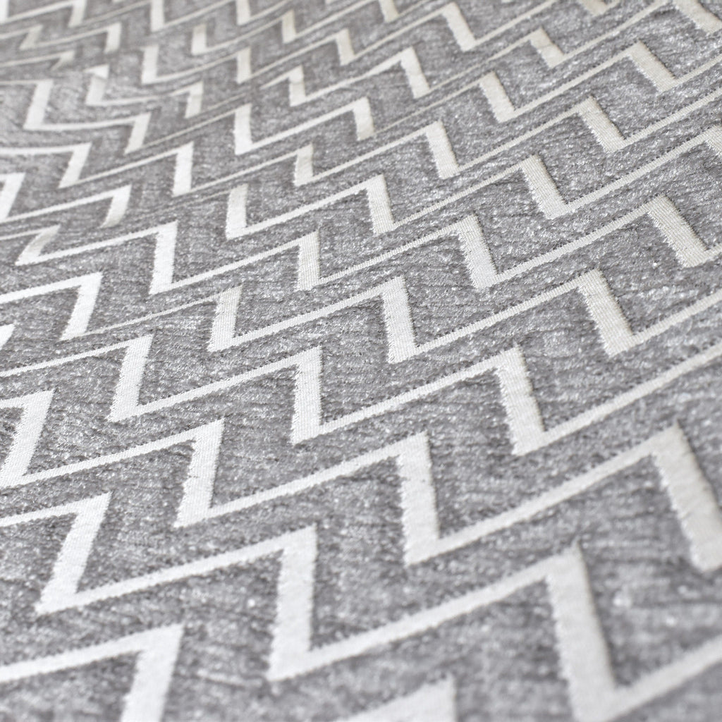 Silver Jacquard Velvet Fabric By The Metre