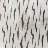 Off White Artistic Sheer Embroidery Linen Look Curtain Panel