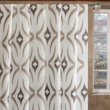 Geometric Sheer Embroidery Linen Look Curtain Panels