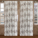 Geometric Sheer Embroidery Linen Look Curtain Panels