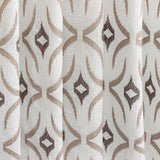 Geometric Sheer Embroidery Linen Look Curtain Panels