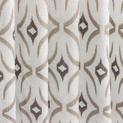 Off White, Brown Sheer Fabric By The Metre