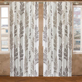 Fern Tree Sheer Embroidery Linen Look Curtain Panels