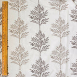 Fern Tree Sheer Embroidery Linen Look Curtain Panels