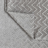 Silver Chevron Jacquard Velvet Curtain Panels
