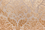 Peach Damask Burnout Velvet Curtain Panels