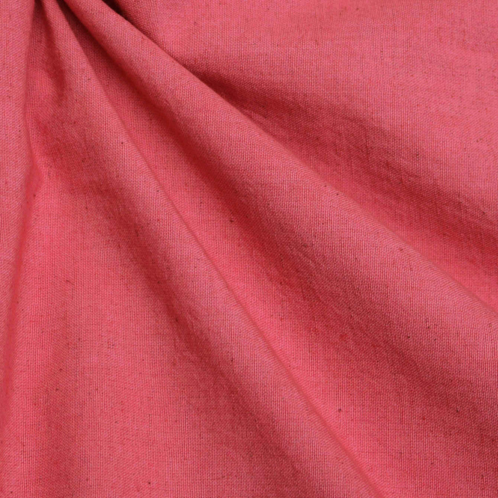 Coral Pink Cotton Linen Fabric