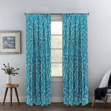 Teal Blue Leaves Velvet Fabric By The Metre