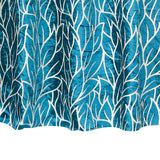 Teal Blue Leaves Velvet Fabric By The Metre