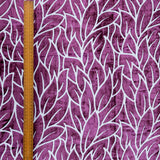 Purple Leaves Burnout Velvet Curtain Panels