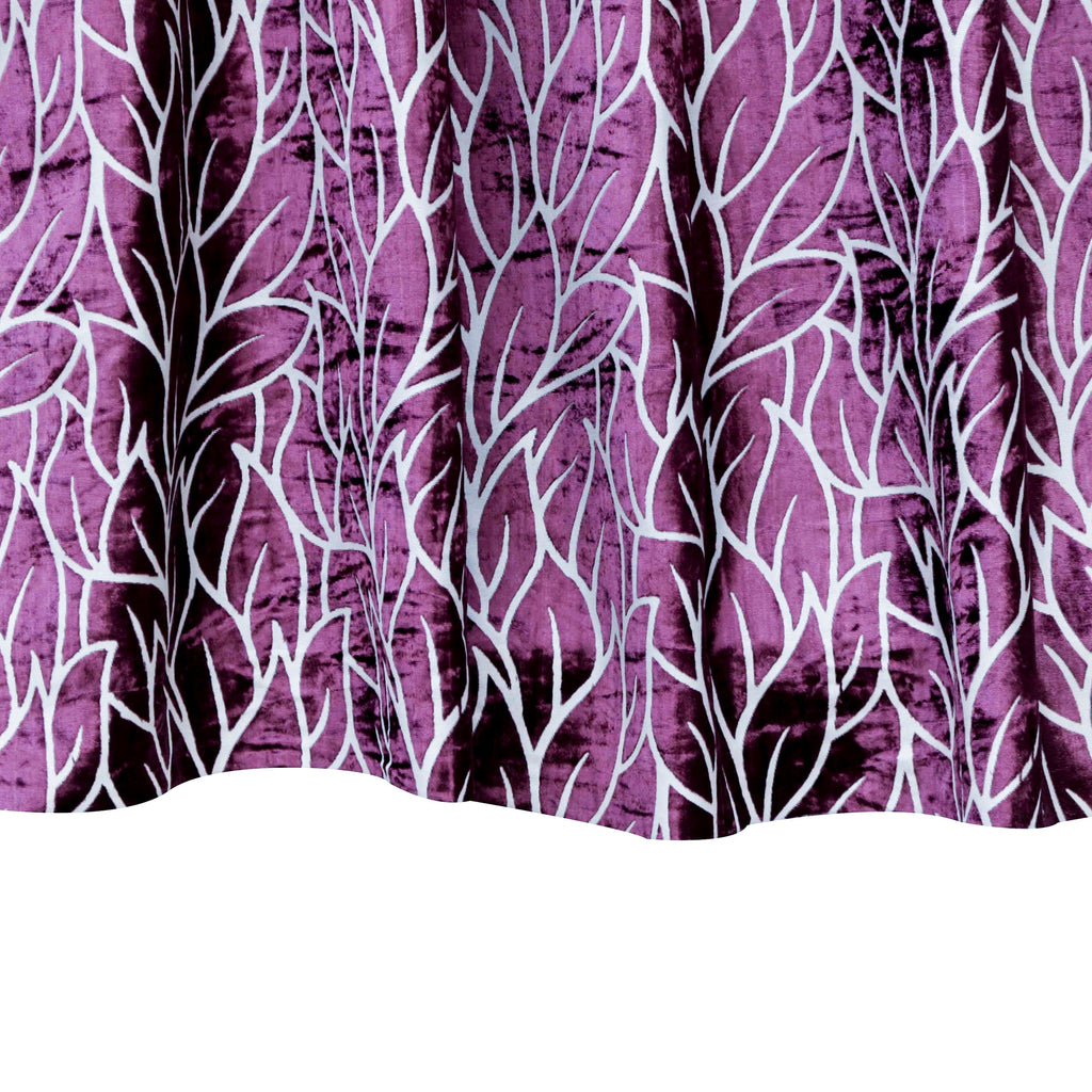Purple Leaves Velvet Fabric By The Metre