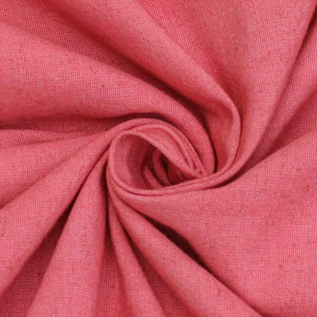 Coral Pink Cotton Linen Fabric by the Metre