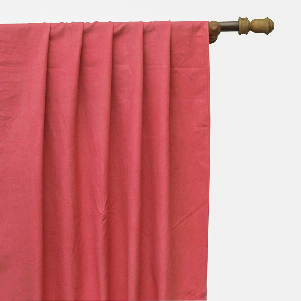 Coral Pink Cotton Linen Fabric by the Metre