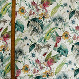 Birdy Love Green, Pink Printed Cotton Curtain Panels