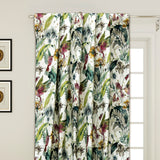 Birdy Love Green, Pink Printed Cotton Curtain Panels