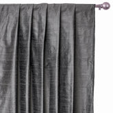 Charcoal Gray Pure Silk Dupioni Curtain Panels